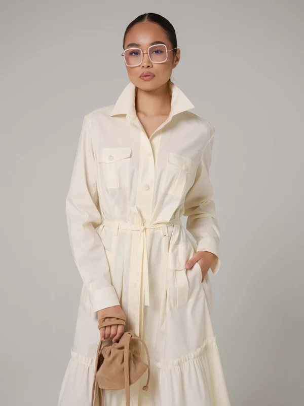 Платье DOLCE VITA из хлопка, молочный — Модный дом JULIAKISELEVA